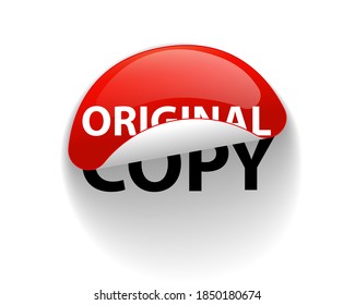 Original or copy, creative sticker label vector. Slogan design.