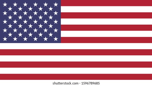 Original Copy of the the official national flag of USA with original proportions, original stars/no stroke