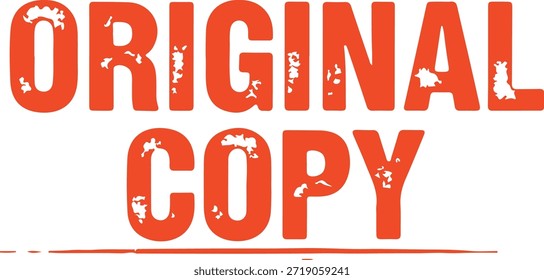Original Copy text stamp on white