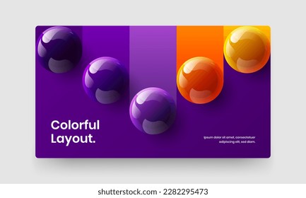 Original corporate brochure vector design template. Unique 3D spheres cover layout.