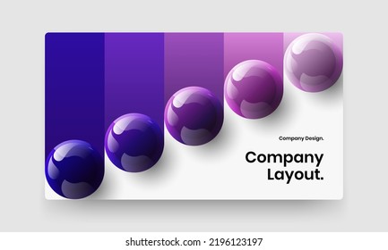 Original corporate identity design vector layout. Isolated realistic balls site screen template.