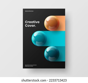 Original corporate identity design vector template. Clean realistic balls presentation illustration.