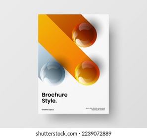 Original corporate identity vector design concept. Geometric 3D balls banner layout.
