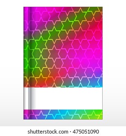 Original Cover design for a diary with star geometry pattern. Gradient color. vector illustration. for your business printing, education. with frame for your text