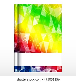 Original Cover design for a notebook with geometry pattern. Gradient color. vector illustration. for your business printing, education. with frame for your text