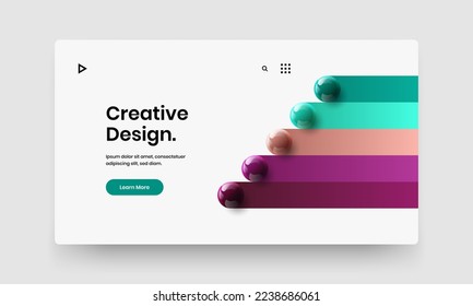 Original cover vector design concept. Colorful 3D balls pamphlet layout.