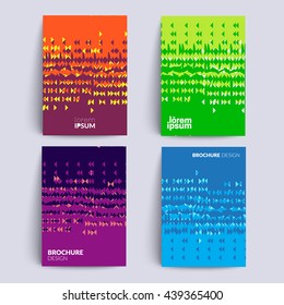Original covers design set. 2d glitched backgrounds. Eps10 template.