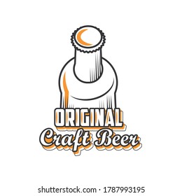 cerveza artesanal original, diseño de ilustraciones de vectores de cerveza embotellada