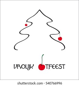 original creative abstract Christmas greeting card, vector, merry christmas in Dutch