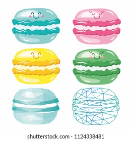 original, creative and bright dessert icon — macaroons