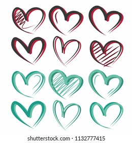 original, creative, cute and bright hearts of different colors 