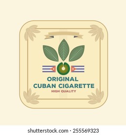 Original cuban cigarette high quality tobacco label vector illustration