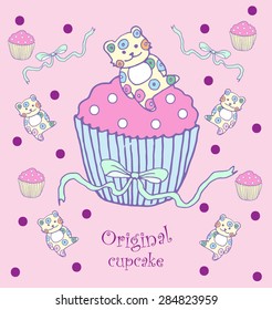 original  cupcake  design  with  funny  bears