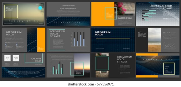 Plantillas de presentación oscuras originales o folleto corporativo. 
Fácil uso en pancarta creativa de volante y estilo info, maquetas de estrategia de moda. 
Simple y moderna presentación de diapositivas o inicio. ppt. 