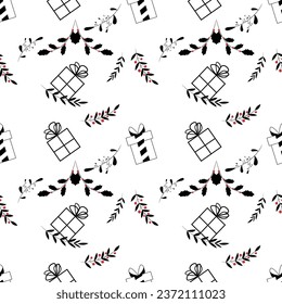 Original decor pattern. Factory textiles. New Year.