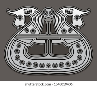 The original decoration of the Vikings. A real vector element of Viking art.