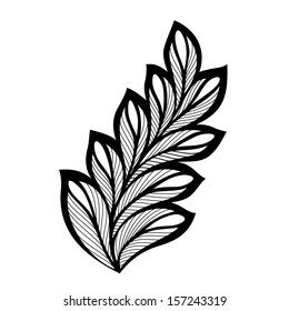 Original Decorative Leaf with Ornament (Vector), Patterned design