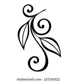 Original Decorative Leaf with Ornament (Vector), Patterned design