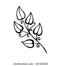 Original Decorative Leaf with Ornament (Vector), Patterned design