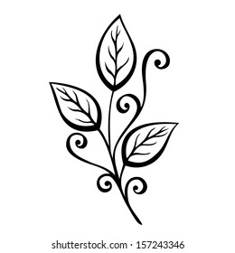 Original Decorative Leaf with Ornament (Vector), Patterned design