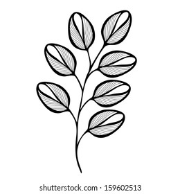Original Decorative Leaf with Ornament (Vector), Patterned design