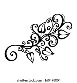 Original Decorative Leaf with Ornament (Vector), Patterned design