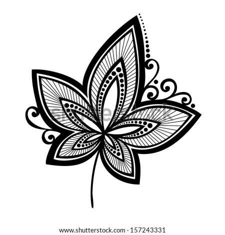 Original Decorative Leaf with Ornament (Vector), Patterned design