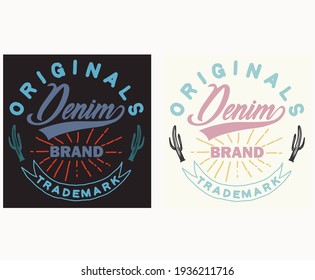 Original denim brand With cactus logo design for anything 
