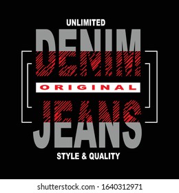 original denim jeans typography, vector illustration