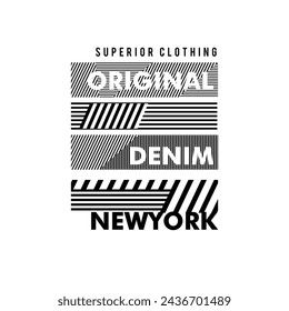 Original Denim New york Superior Clothing typography urban brand  t shirt design