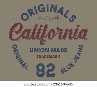 Original Denim Outfitter Columbus Editable print with grunge effect for graphic tee t shirt or sweatshirt - Vector