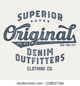 Original Denim Outfitters - Aged Tee Design For Printing