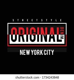 Original denim typography design for t shirt