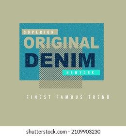 Original Denim Typography superior new york varsity design  for t shirt print  vector graphic poster, banner