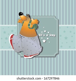 The original design for children with the image of Fox with a backpack