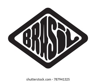 original design diamond shape Brasil retro logo