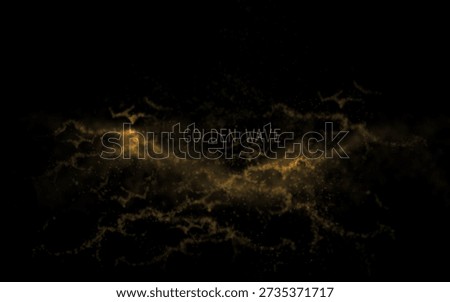 An original design element. An isolated, exquisite golden arc of chaotic mosaic