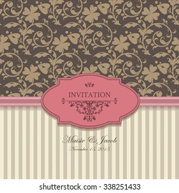 The original design of the invitation in vintage style.