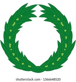 Original design of a laurel wreath on white, flat design. Vector, eps 10