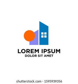 Original design logo Real estate, abstract city building concept Colorful vector illustration

