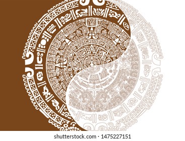 Original design for Maya calendar theme. Images of characters of ancient American Indians.The Aztecs, Mayans or Incas.
Mayan calendar.