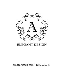 Original design of the monogram with the letter A. Vector illustration for royalty, business cards, boutique, hotel, heraldry, web design.