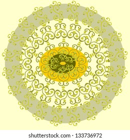 The original design on a yellow background