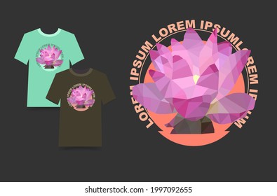 El diseño original de la camiseta. Loto de bajo estilo polo. La ilustración vectorial de un loto tiene un significado profundo. En la práctica esotérica, la flor del loto elimina las vibraciones negativas. 