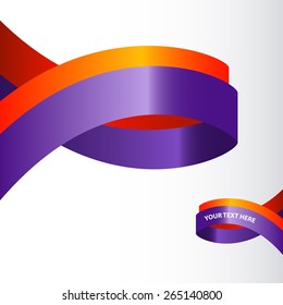 Original Designed Purple and Orange Ribbons - Vector 