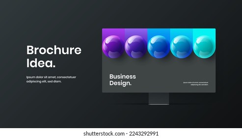 Original desktop mockup web project concept. Minimalistic website screen design vector template.