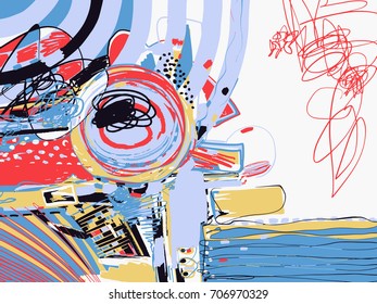 original digital abstract painting, contemporary artwork texture to interior design, banner, packaging, vector illustration