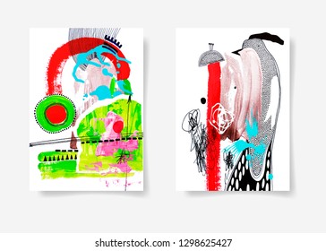 original digital art composition, contemporary modern background abstract painting, vector illustration