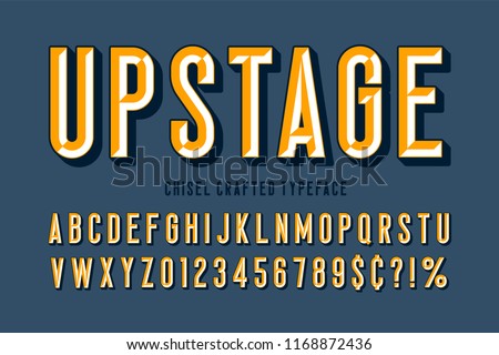 Original display font with facets, alphabet, letters and numbers. Swatch color control