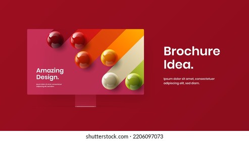 Original display mockup site concept. Modern banner vector design template.